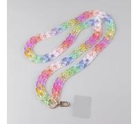 QIUMING Frosted Acrylic Chain Crossbody Phone Lanyard Rope Case for Women Portable Anti-lost Cell Phone Link Strap