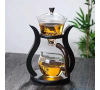 QIUMING Heat-Resistant Glass Tea Set Water Diversion Rotating Cover Bowl Automatic Tea Maker Lazy Kungfu Teapot Drinking