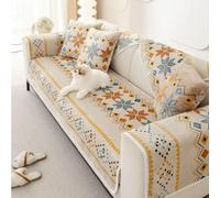 QIUMING Nordic Flannel Sofa Covers for Living Room Anti-Slip Dustproof Sofa Covers Universal Bohemian Sofa Cushion