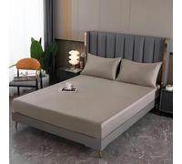 QIUMING Silk Fitted Sheet Mattress Cover Queen King Size Customized Size High-End Silk Bedding Sheets