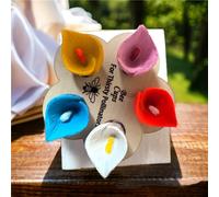 Qiumyanlod Bee Drinking Cup,Bee Cups for Garden,Bee Waterer Station,Bee Water Catcher Cups for Thirsty Pollinators,Bee Bath,Colorful Resin Flower Shape Bee Insect Cup Garden Sculpture Stakes Decor