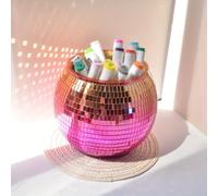 Qiumyanlod Disco Ball Planter, 5.5*6 IN, Red, Self Watering Indoor Plant Pot