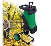 QIUNAOZI 2400W Multifunctional Leaf Branch Shredder, Garden Tree Branch Crusher Machine, Reinforced Rotary Double Blade, 4500rpm, with 50L Collection Bag, for Yard Waste, Branches, and Leaves