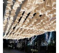 QIUNAOZI Creative Light Strip, Illuminated Wedding Ceiling Curtain, 100 Meters Long, 5 Sections, 20m, Universal For All Seasons, for Weddings/Party Champagne-coloredveilwhitelight-60cmheight