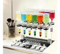 QIUNAOZI Glass Perfume Filling Machine, 12 Pump Heads, 12 Testing Cups, 200ml Glass Perfume Bottles, Rotary Double Valve Pump, Suitable for Liquid Colognes/Perfume Samples