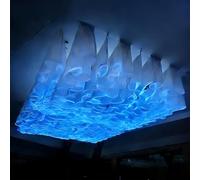 QIUNAOZI Pleated Tulle Light Strip, 100 Meters Long, 5 Sections, 20 m, Easy To Install, Universal For All Seasons, for Weddings/Party/Birthdays Whiteveilbluelight-40cmheight