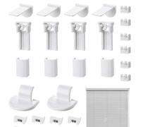 Qiundar 24-Piece Pleated Replacement Parts Set (4 Kit) Klemmfix Bracket, Clamp Support Pleated Clamps, Clamp Support Accessories, Pleated Clamps, Pleated Clamps, Klemmfix No Drilling Required