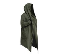 QIUNI Leisure Cool Hooded Men Trench Coat Extra Long Jacket Oversize for Autumn