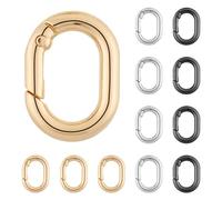 QIUTIMIY 12PCS 20mm Small Carabiner Spring Hooks Metal Oval Clip for Purse Keychain Replacement,Climbing Hiking(Multicolor)