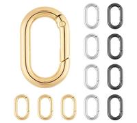 QIUTIMIY 12PCS 25mm Small Carabiner Spring Hooks Metal Oval Clip for Purse Keychain Replacement,Climbing Hiking(Multicolor)