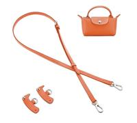 QIUTIMIY Leather Handbag Strap, Shoulder Bag Straps Replacement For Longchamp Purse Bags, Crossbody Adjustable Shoulder Strap(Orange-Sliver)