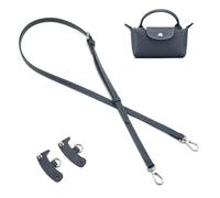 QIUTIMIY Leather Handbag Strap, Shoulder Bag Straps Replacement For Longchamp Purse Bags, Crossbody Adjustable Shoulder Strap(Grey，Sliver)