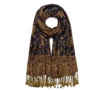 QIUTIMIY Paisley Pashmina Shawl Wrap Women Reversible Vintage Jacquard Pashmina Rave Scarf with Fringe for Evening, Wedding, Flower1-dark Purple, 180 * 70 cm