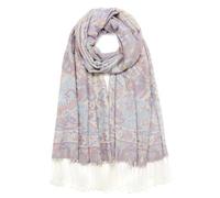 QIUTIMIY Paisley Pashmina Shawl Wrap Women Reversible Vintage Jacquard Pashmina Rave Scarf with Fringe for Evening,Wedding（Flower7-White）