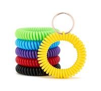 QIUTIMIY Spiral Keychain Stretchy Wrist Coil Bracelet Key Chain Waterproof Wristlet Key Holder for Pool, Sauna, Sports, Gym, Rgfr-s Colorful, Standard