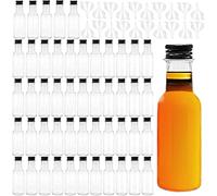 Qiuttnqn Mini Liquor Bottles,50 Pack Empty Spirit Bottles with Black Cap,1oz/30ml Mini Alcohol Bottles with 20 Funnels,Miniature Bottles for Weddings,Party Favors