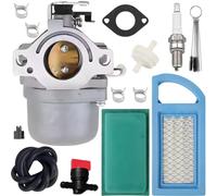 Qiuwanzia 590399 Carburetor for Briggs & Stratton 21A902 21A907 21A807 21A977 21A907 21A877 21B902 21B907 21B972 21B977 21D807 Lawn Mower Engines Parts 796077 with 794421 Air Filter 697292 Pre Filter