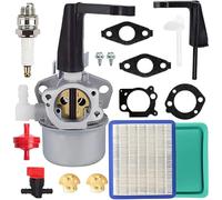 Qiuwanzia 696065 697422 Carburetor for BS 110402 110412 5HP 5.5HP 6HP 6.5HP 7HP Engines Rototiller for Troy Generator for Intek Motor Water Pump Replace Carb 110402-0206-E1 with 491588S Air Filter
