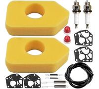 Qiuwanzia 698369 Air Filter for BS 3.5-4.5 HP Classic Sprint Quattro Engine 450 500 550 Series 4216 5088 5099 795083 495770 Carburetor Diaphragm Gasket Governor Springs Kits Replacement Lawnmower