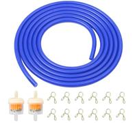 Qiuwanzia Fuel Line Hose for Most Scooter Moped Pocket Bike ATV Generators Motorcycle Dirt Bikes Chainsaws String Trimmers Blowers Lawnmowers Replace Parts Gas Line Blue with Fuel Filter Clamp