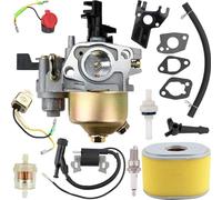 Qiuwanzia GX160 GX200 Carburetor Compatible for Honda GX200 GX168 GX160 GX140 GX120 5HP 5.5HP 6.5HP Engine WP30X Water Pump Pressure Washer Replace Parts 16100-ZH8-W51 with 17210-ZE1-517 Air Filter
