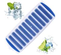 QIUWORE Ice Cube Tray, Ice Cube Tray with Lid, Silicone Ice Cube Tray, Bottle Ice Cube Trays, for Sports Drinks and Water Bottles Whiskey Cocktails (Blue)