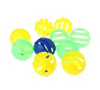 Qiuxiaoaa 10piece Plastic Pet Toys Funny Cat Vocal Ball Low Pressure Hollow Molar Ball With Small Bell Diameter 3.5cm Ball Toy For Cats