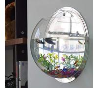 qiuxiaoaa Pot Wall Hanging Mount Bubble Aquarium Bowl Fish Tank Aquarium Home Decoration Feeding, Water Shown