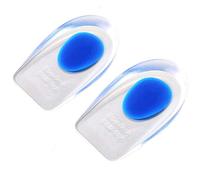 Qiuyan 1 Pair Gel Heel Cups Plantar Fasciitis Inserts Pads for Heel Pain, Bone Spur & Achilles Pain -Blue, L