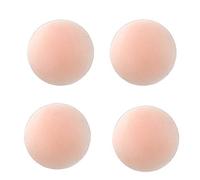 Qiuyan 2 Pairs Silicone Nipple Covers Pasties Invisible Reusable Adhesive for Party Dress - Round