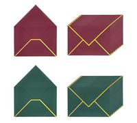 Qiuyan 30pcs Christmas A7 Envelopes 5 x 7 with Gold Border V Flap Invitation Envelopes for Wedding, Gift Cards, Birthday Party, Graduations (Burgundy and Dark Green)