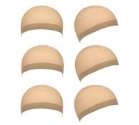 Qiuyan 6pcs Unisex Nude Wig Caps, Non-slip Beige Wig Caps Soft Comfortable Stretchy for Women and Men