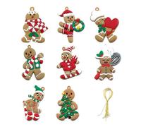 Qiuyan 8 PCS Fun Christmas Gingerbread Man Ornaments for Xmas Tree Decoration, Soft Pliable Gingerbread People with String, Hanging Xmas Gingerbread Decorations for Holiday Party Gift