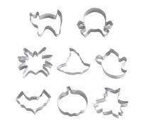 Qiuyan 8 PCS Halloween Cookie Cutter Set Stainless Steel Biscuit Cutters for Baking - Pumpkin, Bat, Spider, Skull, Witch, Ghost, Cat, Witch Hat Shape