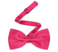 Qiuyan Adjustable Bowtie, Men Bowtie Pre-Tied Bow Tie for Parties - Hot Pink