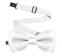 Qiuyan Adjustable Kids Bow Tie Pre-tied Bowtie Classic Solid Color Children Bow Tie Little Boys' Bow Ties Neck Bowtie for Kids Toddler Baby Wedding Party Photo - White