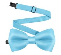 Qiuyan Adjustable Kids Bow Tie Pre-tied Bowtie Classic Solid Color Children Bow Tie Little Boys' Bow Ties Neck Bowtie for Kids Toddler Baby Wedding Party Photo - Light Blue