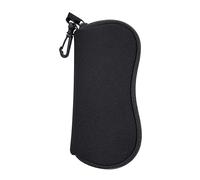 Qiuyan Sunglasses Soft Case Portable Travel Spectacle Case Ultra Light Neoprene Zipper Eyeglass Case With Belt Clip (Black)