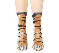 Qiuyan Unisex Adult 3D Print Animal Foot Hoof Socks - Tiger
