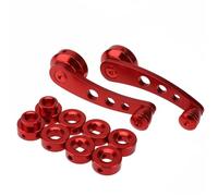 QIUYMGFG 1/2Set 2Pcs/Set Aluminum Alloy Universal Car Window Handle Winder Riser Replacement Red Blue Silver Black Power Window Switch Regulator Pulley(Red 1Set 2Pcs)