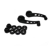 QIUYMGFG 1/2Set 2Pcs/Set Aluminum Alloy Universal Car Window Handle Winder Riser Replacement Red Blue Silver Black Power Window Switch Regulator Pulley(Black 1Set 2Pcs)