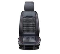 QIUYMGFG Car Wooden Bead Seat Cushion Summer Cool Leather Car Seat Cover Breathable Handmade Auto Seat Mat Pad(Black)