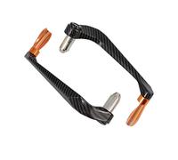 QIUYMGFG Motorcycle Handguards Motorcycle Handlebar Brake Clutch Lever Hand Guard Protector Gear Modification Accessories Handguard Shield Motorcycle Hand Guards(A-Carbon-Orange)