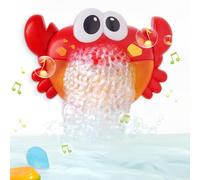Qivange Crab Baby Bath Bubble Machine with Music, Automatic Bathtub Bubble Maker Bath Toy for Toddlers 6-18 Months, Sensory Shower Toy for Boys Girls 1-3 Years Old, Kids Birthday Shower Gift