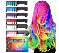 Qivange Hair Chalk Comb, 6 Pcs Temporary Non-Toxic Hair Coloring for Kids, Ideal Cosplay, Halloween, Carnival, Birthday Party Gifts for Girls Boys