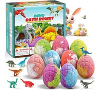 Qivatex Gifts for Kids Dinosaur Bath Bombs, Easter Gifts for Kids 9 Pack Natural and Organic Dino Bath Bombs Bubble Bath Gift Set, Perfect Birthday Gifts for Boys Girls 3-12