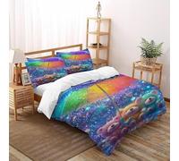QIVELDE Bear Umbrella Bedding Set Digital Printe Animal Themes Wildlife Duvet Cover Set Microfiber Quilt Cover Suitable for Family,couple,children Pillowcase Double（200x200cm）
