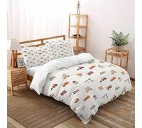 QIVELDE Construction 3 Pieces Duvet Cover,3D Printed Site Site Vehicles Bedding Set,2 Pillowcases,Hidden Zipper,Microfiber Quilt Cover,Double（200x200cm）