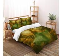 QIVELDE Fairy Mushroom Bedding Set 3 Pieces Theme Bedspread Graceful Forest Fairy Duvet Cover Set Microfiber Quilt Cover Suitable for Family,couple,children with Pillow Double（200x200cm）