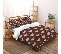 QIVELDE Hearts Background Bedding Set Digital Printe Romance LoveShapes Duvet Cover Set Microfiber Quilt Cover Suitable for Family,couple,children Pillowcase Super King（260x220cm）